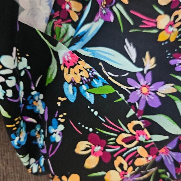 Gottex Flora Floral Tie Front black V-neck Shirred One Piece Swimsuit Size 12 - Picture 9 of 16